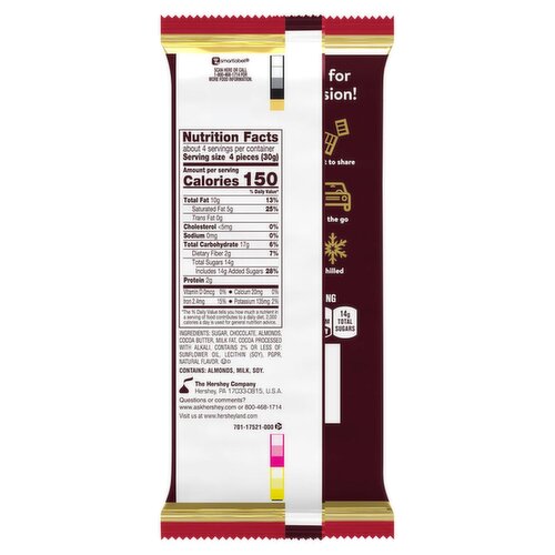 Hershey's Special Dark Mildly Sweet Chocolate with Almonds, XL, 16 count, 4.25 oz