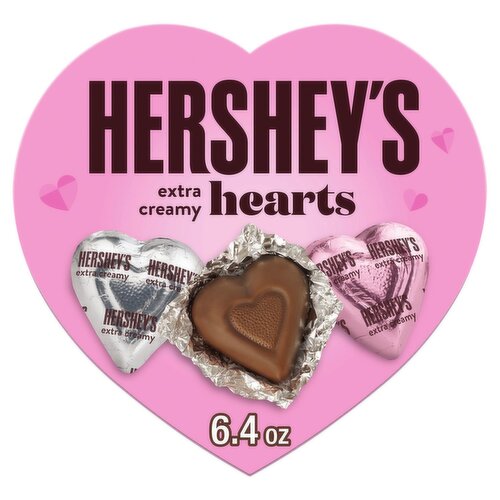 Hershey's Extra Creamy Hearts Solid Milk Chocolate, 6.4 oz