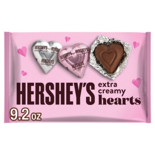 Hershey's Extra Creamy Solid Milk Hearts Chocolate, 9.2 oz