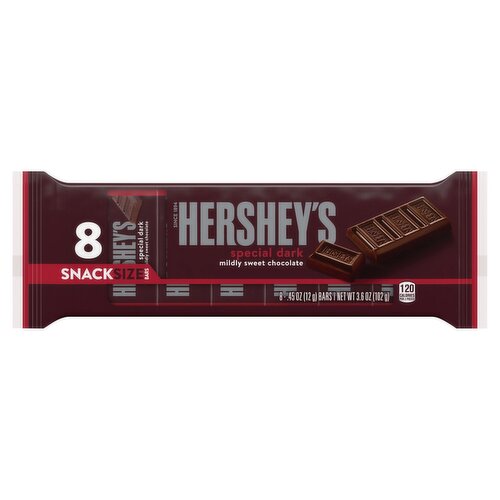 Hershey's Special Dark Mildly Sweet Chocolate Bars Snack Size, 0.45 oz, 8 count