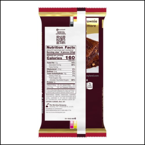 Hershey's Giant Special Dark Mildly Sweet Chocolate With Almonds, 25 count, 7.37 oz