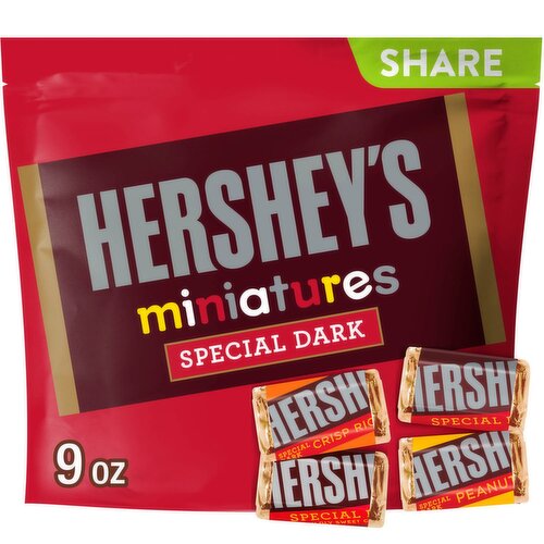 Hershey's Miniatures Special Dark Mildly Sweet Chocolate Assortment Share Pack, 9 oz