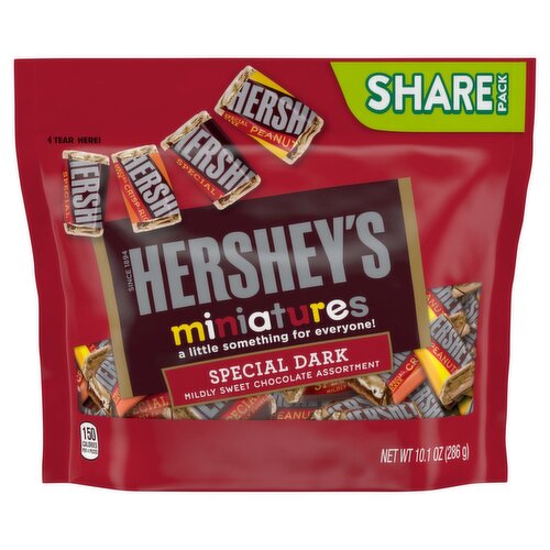 Hershey's Miniatures Special Dark Mildly Sweet Chocolate Assortment Share Pack, 10.1 oz