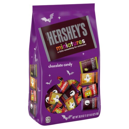 HERSHEY'S Miniatures Assorted Chocolate Halloween Candy Bulk Bag, 30.9 oz
