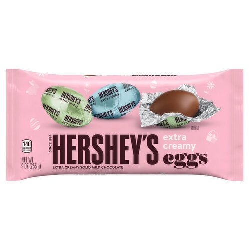 Hershey's Extra Creamy Solid Milk Chocolate Eggs, 9 oz