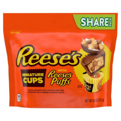 Reese's Miniature Cups with Reese's Puffs Share Pack, 9.6 oz