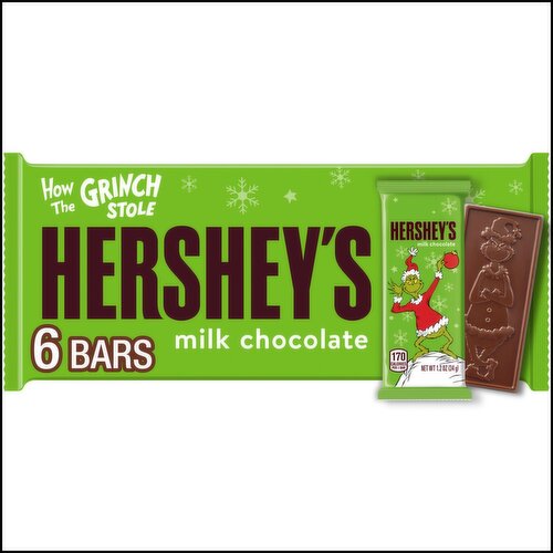 Hershey's Milk Chocolate Bars, 1.2 oz, 6 count