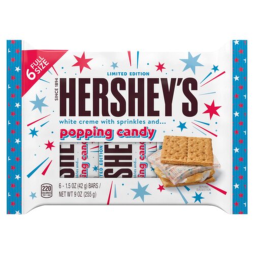 Hershey's White Creme and Sprinkles and Popping Candy Bars Limited Edition, 1.5 oz, 6 count