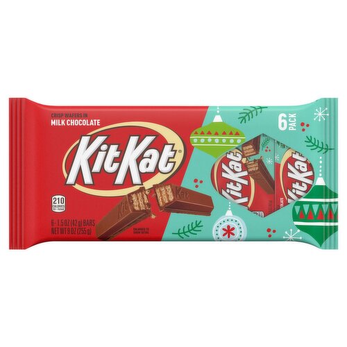 KitKat Crisp Wafers in Milk Chocolate Bars, 1.5 oz, 6 count