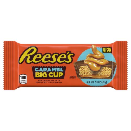 Reese's Milk Chocolate with Peanut Butter & Caramel Big Cup King Size, 2.8 oz