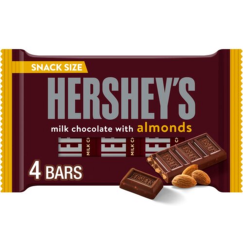 Hershey's Milk Chocolate with Almonds Bars Snack Size, .45 oz, 4 count