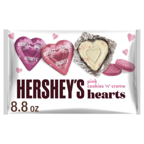 Hershey's Pink Cookies 'n' Creme Hearts Candy, 8.8 oz