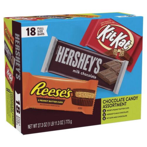 HERSHEY'S, KIT KAT® and REESE'S Assorted Milk Chocolate Candy Variety Box, 27.3 oz