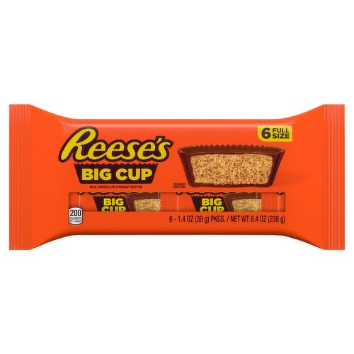 Reese's Milk Chocolate & Peanut Butter Big Cup, 1.4 oz, 6 count