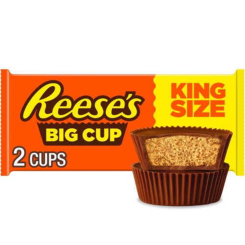 Reese's Milk Chocolate & Peanut Butter Big Cup King Size, 2 count, 2.8 oz
