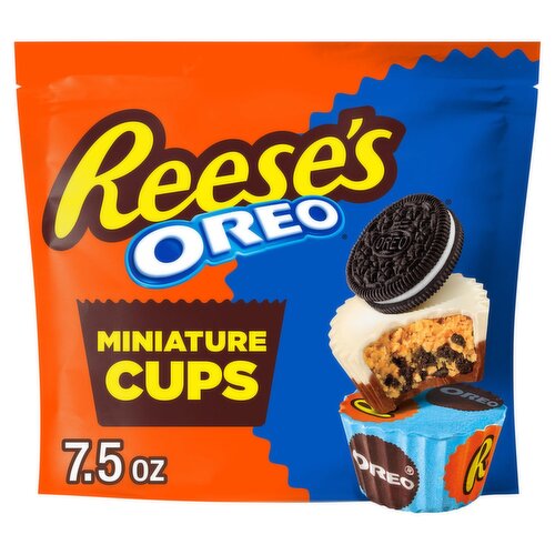 Reese's Oreo Milk Chocolate & White Creme Peanut Butter Miniature Cups, 7.5 oz