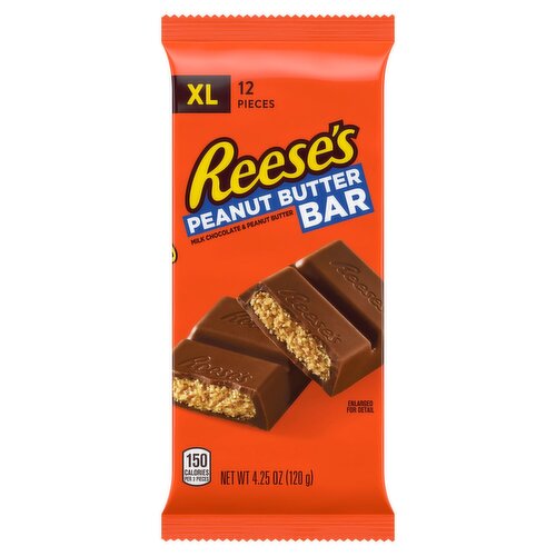 Reese's Milk Chocolate & Peanut Butter Bar, XL, 12 count, 4.25 oz