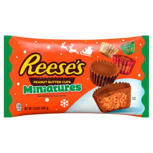 Reese's Milk Chocolate & Peanut Butter Miniatures Cups, 9.9 oz