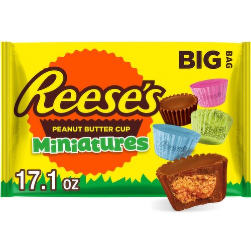 Reese's Miniatures Milk Chocolate & Peanut Butter Cup Big Bag, 17.1 oz
