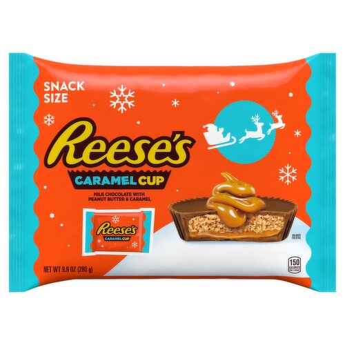 Reese's Milk Chocolate with Peanut Butter & Caramel Cup Candy Snack Size, 9.9 oz