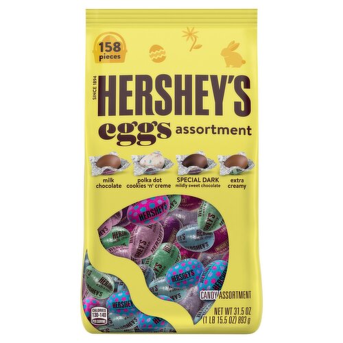 Hershey's Eggs Assortment Candy, 158 count, 31.5 oz