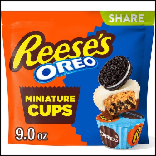 Reese's Oreo Milk Chocolate and White Creme Peanut Butter Miniature Cups Share Pack, 9.0 oz