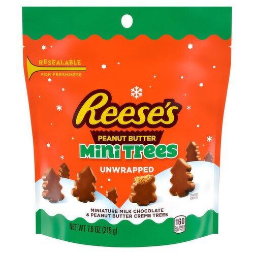 Reese's Mini Trees Unwrapped Miniature Milk Chocolate & Peanut Butter Creme Trees, 7.6 oz