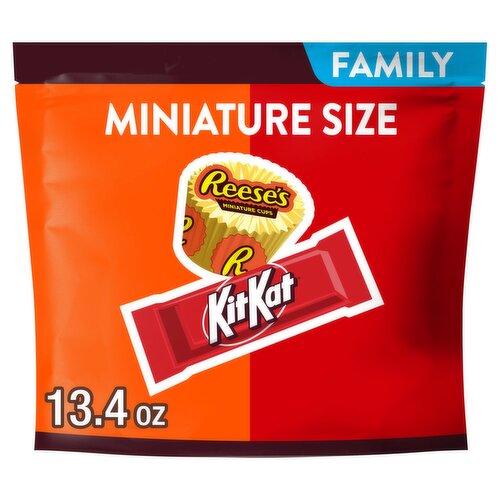 Hershey's Reese's and KitKat Miniature Size Chocolate Candy Assortment Family Size, 13.4 oz