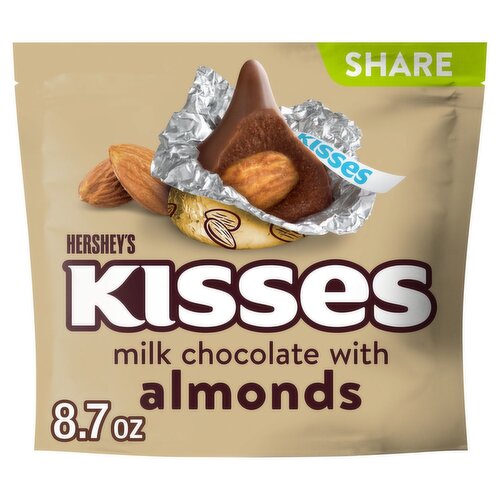 Hershey's Kisses Milk Chocolate with Almonds Share Pack, 8.7 oz
