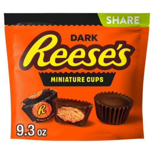 Reese's Miniature Dark Chocolate & Peanut Butter Cups Candy Share Pack, 9.3 oz