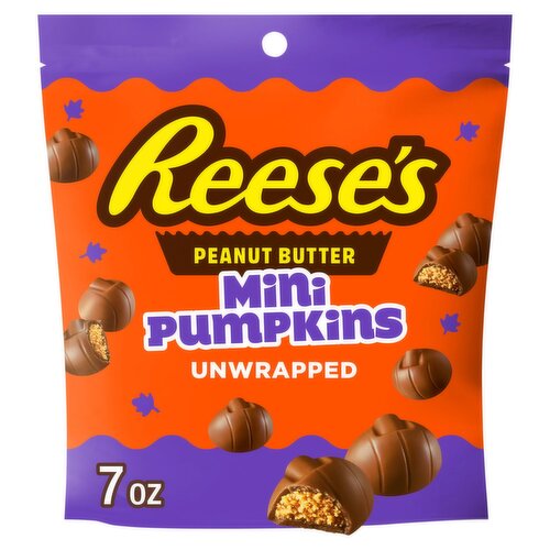 Reese's Mini Pumpkins Unwrapped Chocolate Candy & Peanut Butter Creme, 7 oz