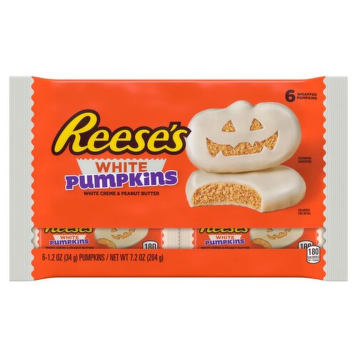 Reese's White Creme & Peanut Butter Pumpkins, 1.2 oz, 6 count