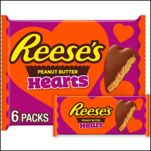 Reese's Milk Chocolate & Peanut Butter Hearts Candy, 1.2 oz, 6 count