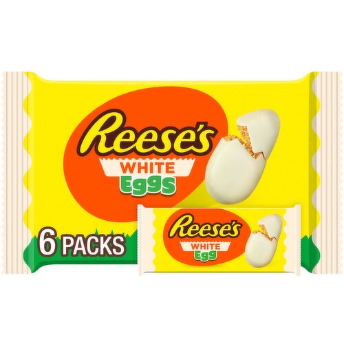Reese's White Creme & Peanut Butter Eggs Candy, 1.2 oz, 6 count