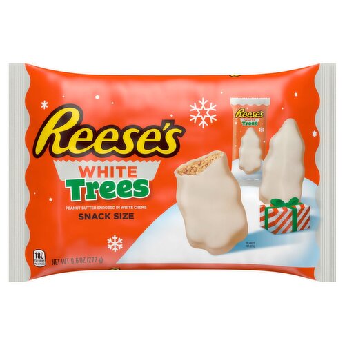 Reese's White Trees Peanut Butter Enrobed in White Creme Candy Snack Size, 9.6 oz