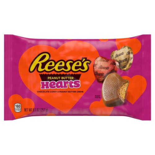 Reese's Chocolate Candy & Peanut Butter Creme Hearts, 9.1 oz