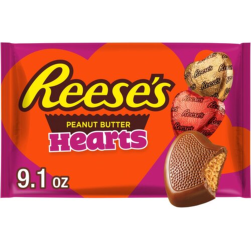 Reese's Chocolate & Peanut Butter Creme Hearts Candy, 9.1 oz