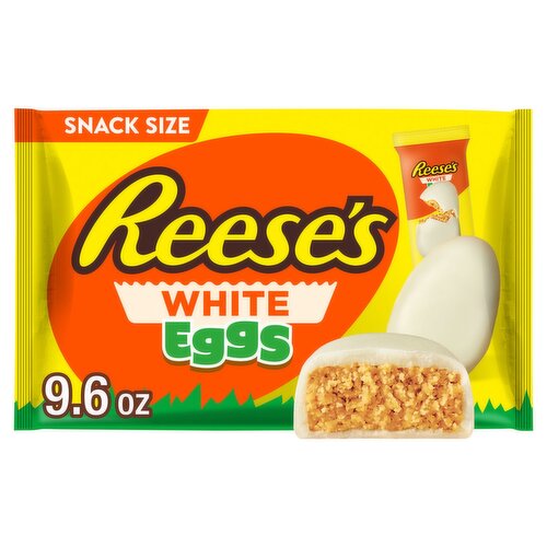 Reese's White Creme & Peanut Butter Eggs Candy Snack Size, 9.6 oz