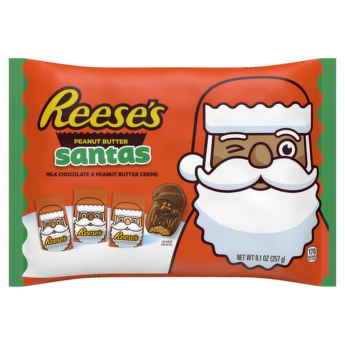 Reese's Milk Chocolate & Peanut Butter Creme Santas, 9.1 oz