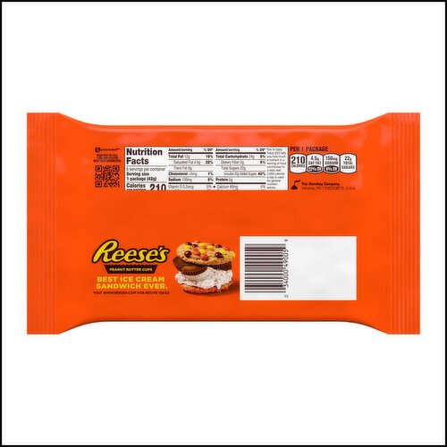 Reese's Milk Chocolate & Peanut Butter Cups Full Size, 1.5 oz, 6 count