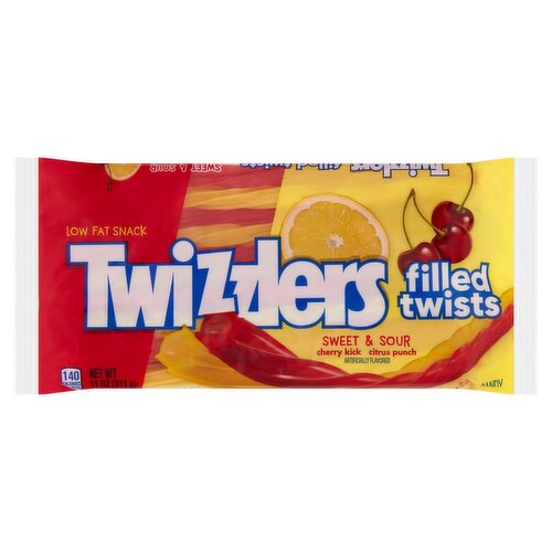 Twizzlers Sweet & Sour Filled Twists Candy, 11 oz