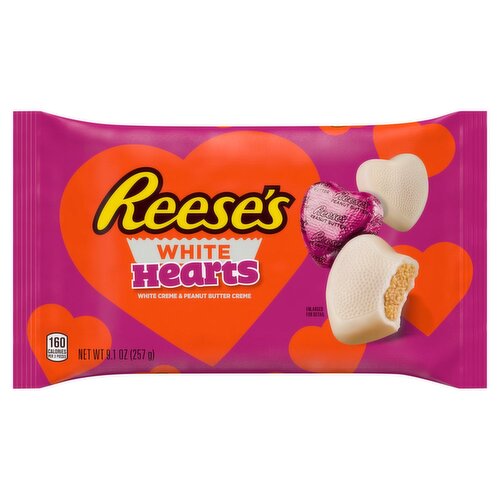 Reese's White Creme & Peanut Butter Creme Hearts, 9.1 oz