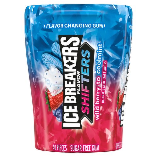 Ice Breakers Flavor Shifters Wild Berry to Coolmint Sugar Free Gum, 40 count