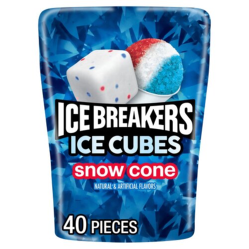 Ice Breakers Ice Cubes Snow Cone Sugar Free Gum, 40 count