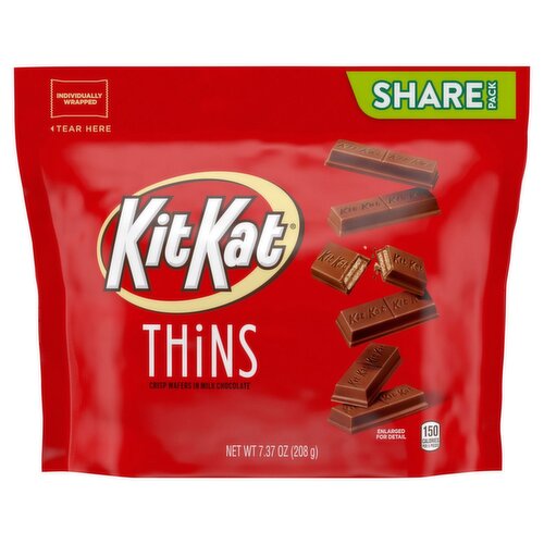 KitKat Thins Crisp Waffers in Milk Chocolate Share Pack, 7.37 oz