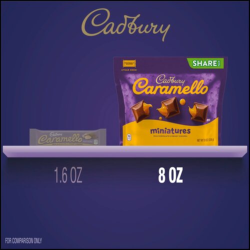 Cadbury Caramello Milk Chocolate & Creamy Caramel Miniatures Share Pack, 8 oz