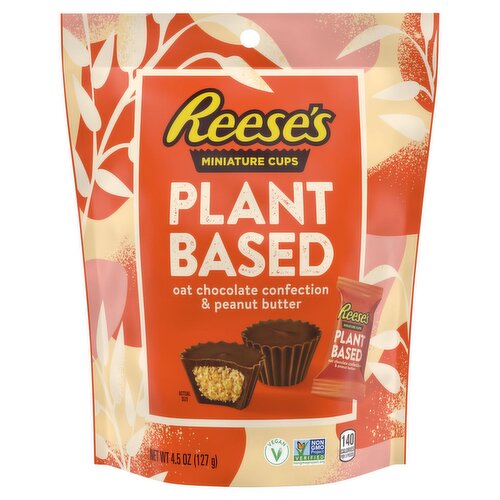 Reese's Plant Based Oat Chocolate Confection & Peanut Butter Miniature Cups, 4.5 oz