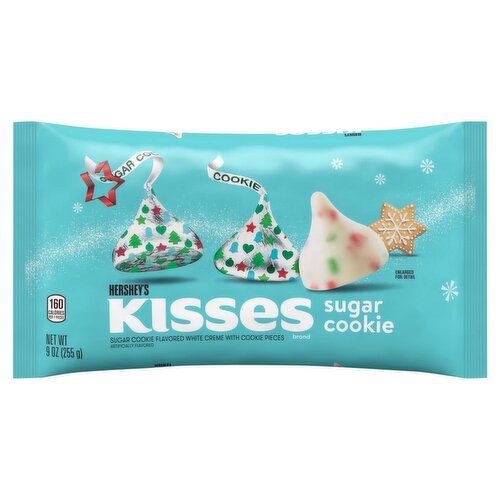 Hershey's Kisses Sugar Cookie Sugar Cookie Flavored White Creme with Cookie Pieces Candy, 9 oz