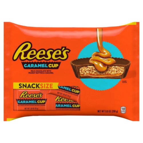 Reese's Milk Chocolate with Peanut Butter & Caramel Cup Snack Size, 9.9 oz