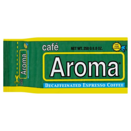 Café Aroma Decaffeinated Espresso Coffee, 8.8 oz